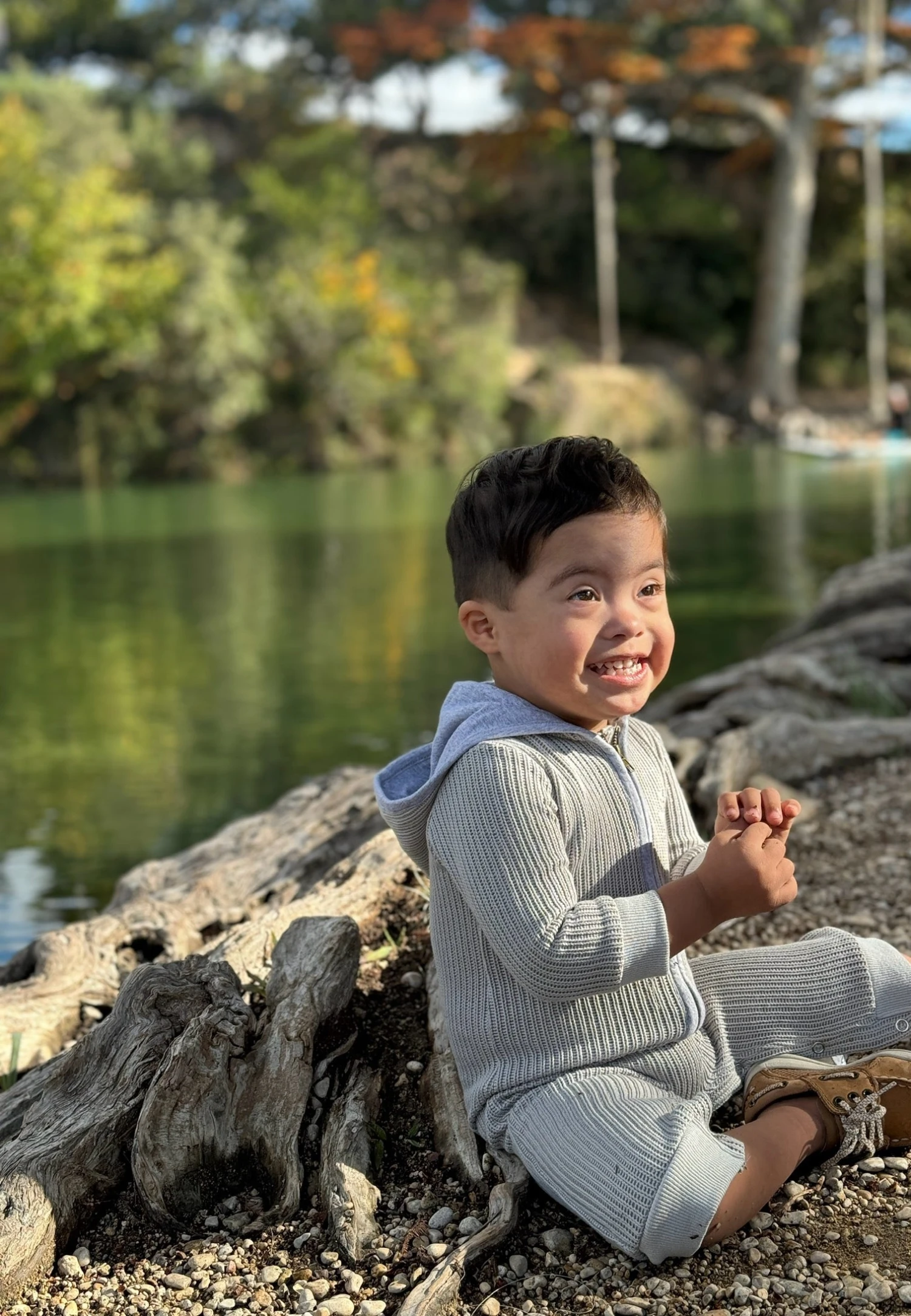 BLAINE Grey Cosy Hooded Knit Romper 2 BLAINE Grey Cosy Hooded Knit Romper - Image 2