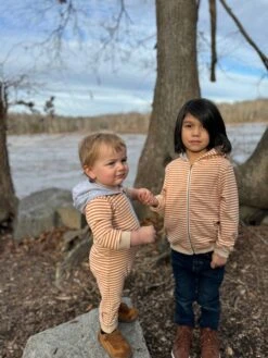 BLAINE Orange/Beige Cosy Hooded Romper 9 BLAINE Orange/Beige Cosy Hooded Romper -Me & Henry HB1323H 3HB1341H