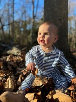 MASON Royal/White Stripe Romper -Me & Henry HB1326B 2