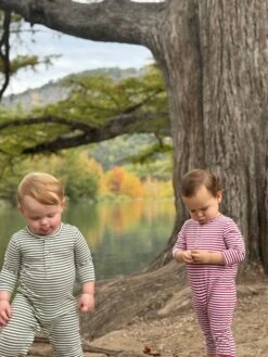 MASON Rust/White Stripe Romper -Me & Henry HB1326D 6HB1326A 6