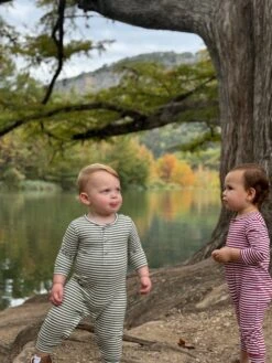 MASON Rust/White Stripe Romper -Me & Henry HB1326D 7HB1326A 7