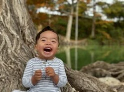 MASON Grey/White Rib Romper -Me & Henry HB1326G GREYWHITESTRIPE 4