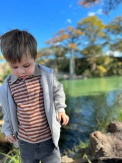 MIDWAY Brown/Beige Stripe Polo -Me & Henry HB1341C HB1378F 1