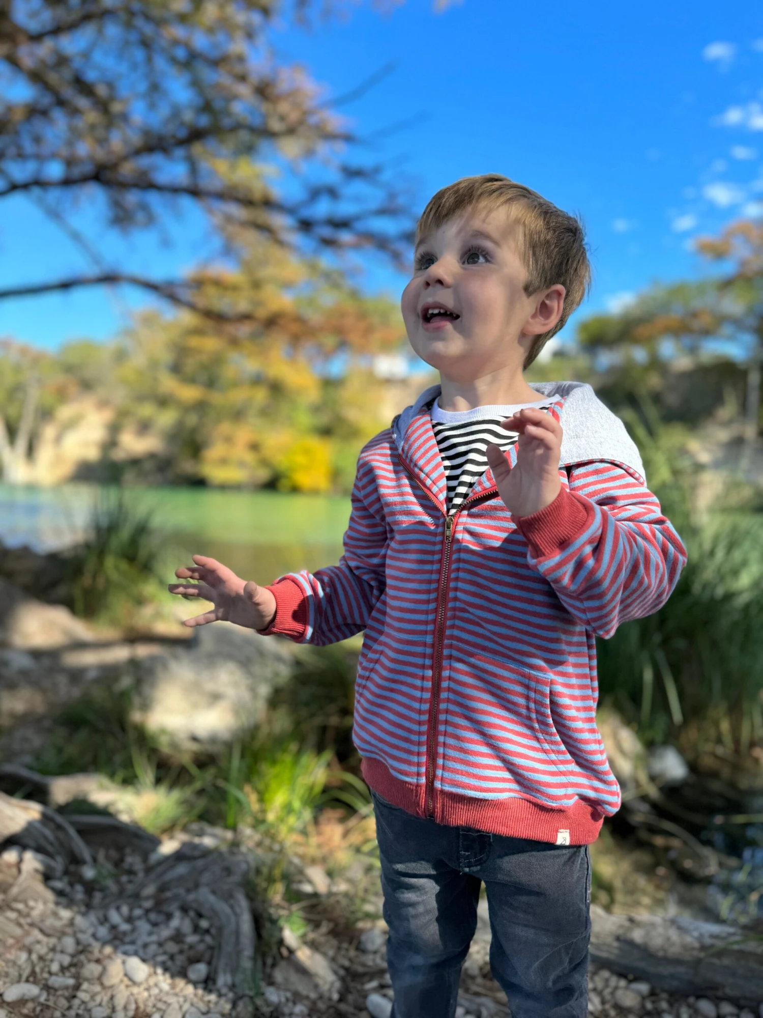 PARSONS Blue/Rust Cosy Zipped Top 2 PARSONS Blue/Rust Cosy Zipped Top - Image 2