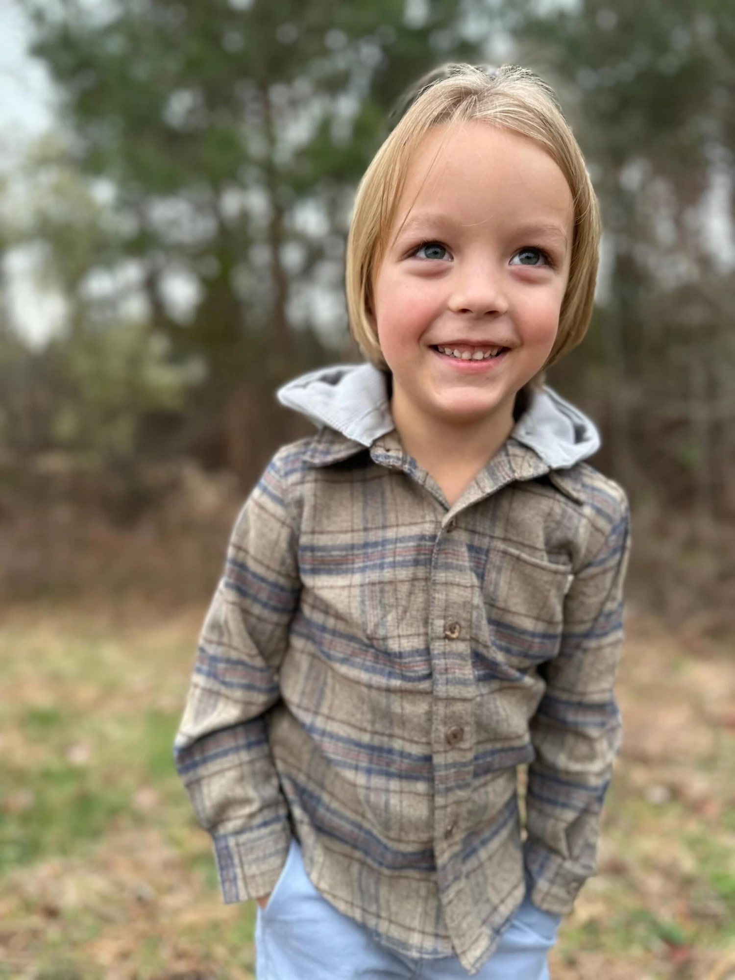 ERIN Beige Plaid Hooded Shirt 2 ERIN Beige Plaid Hooded Shirt - Image 2