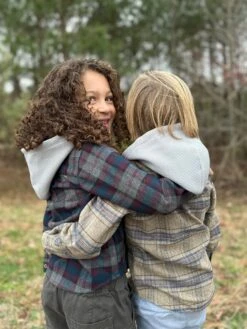 ERIN Beige Plaid Hooded Shirt 7 ERIN Beige Plaid Hooded Shirt -Me & Henry HB1355e BEIGEPLAID 4