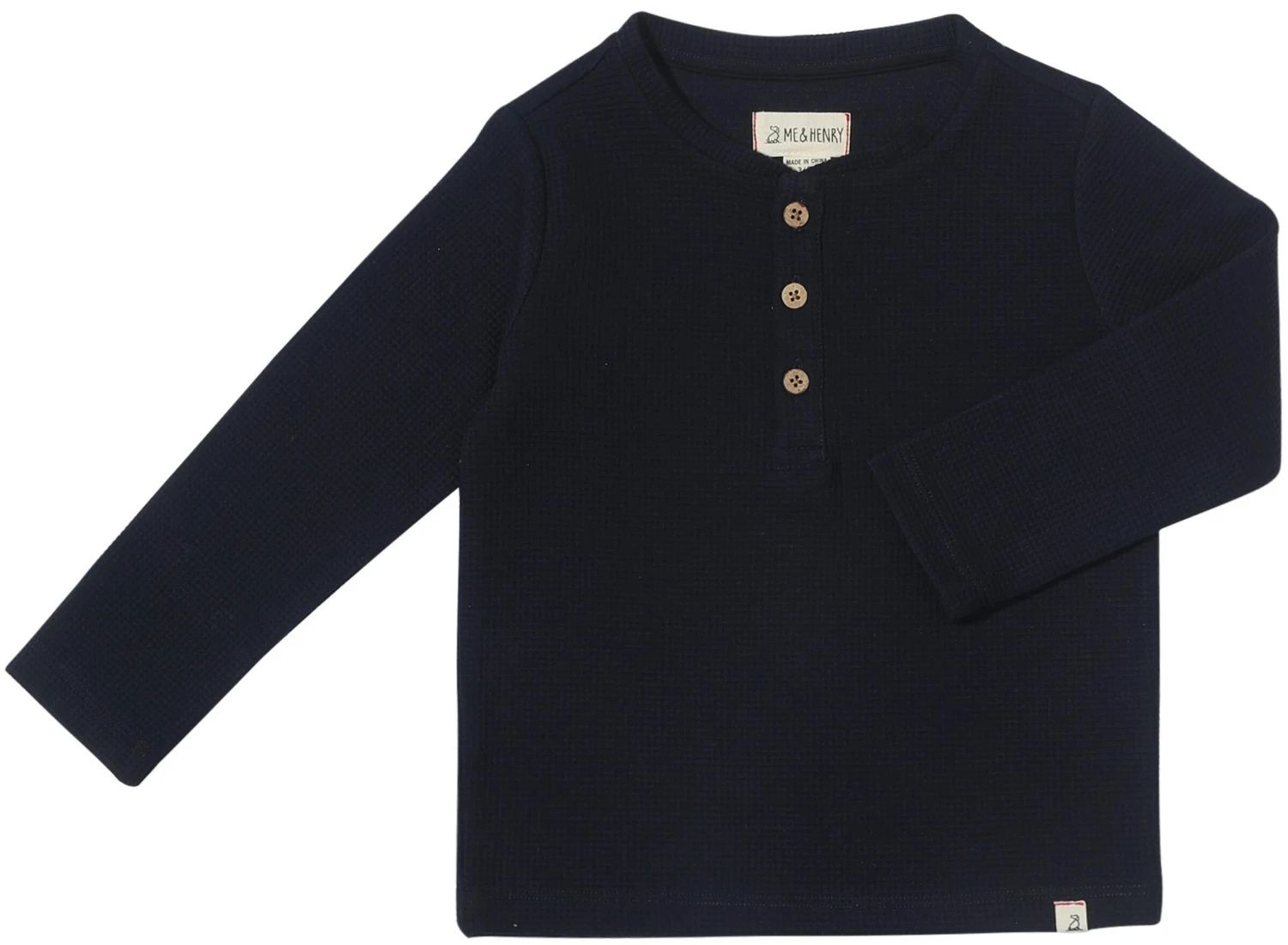 HARVARD Navy Waffle Henley 1 HARVARD Navy Waffle Henley