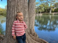 MIDWAY Rust/White Stripe Polo 5 MIDWAY Rust/White Stripe Polo -Me & Henry HB1373B 1