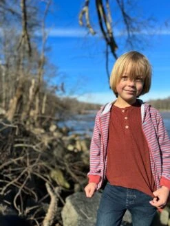 PARSONS Blue/Rust Cosy Zipped Top 7 PARSONS Blue/Rust Cosy Zipped Top -Me & Henry HB1374B 1HB1341J 1