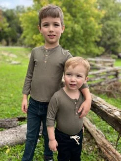 ADAMS Green Ribbed Henley 8 ADAMS Green Ribbed Henley -Me & Henry HB1374FHB1173A