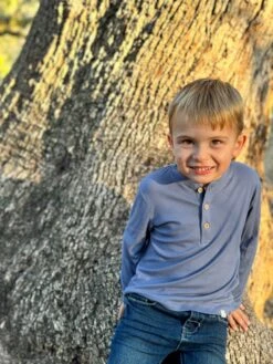 ADAMS China Blue Ribbed Henley 7 ADAMS China Blue Ribbed Henley -Me & Henry HB1374H 4