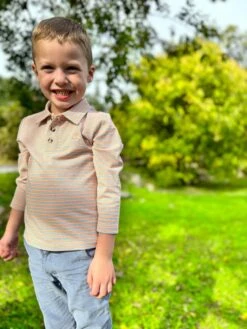 SPENCER Blue Apricot Pique Polo -Me & Henry HB1375B HB1339G 1