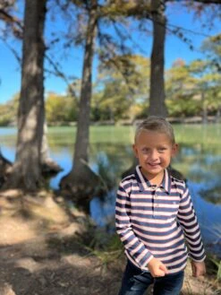 SPENCER Navy/Rust/Cream Pique Polo -Me & Henry HB1375E 1