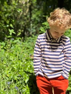 SPENCER Navy/Rust/Cream Pique Polo -Me & Henry HB1375E HB1339E 1