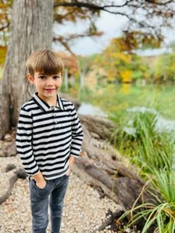 SPENCER Black/Grey Pique Polo 5 SPENCER Black/Grey Pique Polo -Me & Henry HB1375R 2