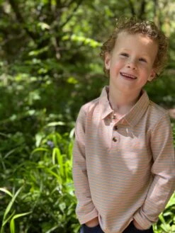 SPENCER Blue Apricot Pique Polo -Me & Henry HB1375b 1