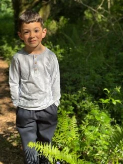 MASCOT Royal/White Stripe Henley -Me & Henry HB1376E 1