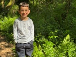 MASCOT Royal/White Stripe Henley -Me & Henry HB1376E 2