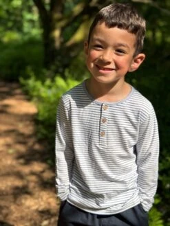 MASCOT Royal/White Stripe Henley -Me & Henry HB1376E 5