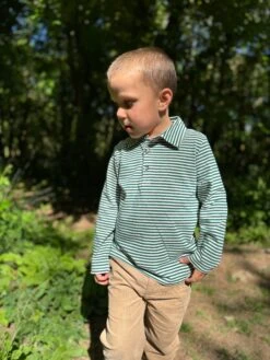 MIDWAY Dark Green /White Stripe Polo -Me & Henry HB1377E HB525AHK 1