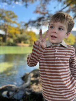 MIDWAY Brown/Beige Stripe Polo -Me & Henry HB1378F 1