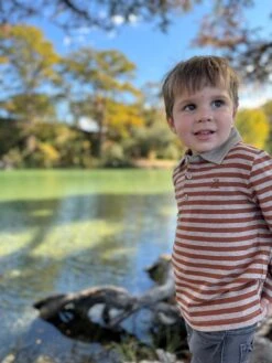 MIDWAY Brown/Beige Stripe Polo -Me & Henry HB1378F 2