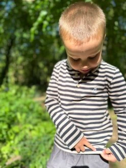 WAVERLY Black/Cream Stripe Polo -Me & Henry HB1378J 2