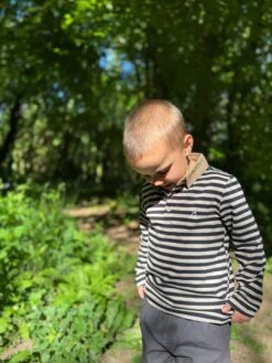 WAVERLY Black/Cream Stripe Polo -Me & Henry HB1378J 3