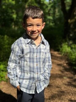 Mens Atwood Woven Shirt Lined Navy Square -Me & Henry HB1390B 1