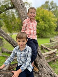 ATWOOD Navy Square Woven Shirt -Me & Henry HB1393 HB1390B