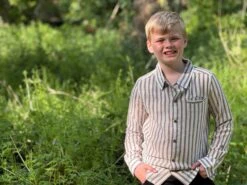 ATWOOD Black/Cream Stripe Woven Shirt 14 ATWOOD Black/Cream Stripe Woven Shirt -Me & Henry HB1394G 6