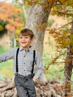 ATWOOD Cream/Black Stripe Woven Shirt 12 ATWOOD Cream/Black Stripe Woven Shirt -Me & Henry HB1394K 5