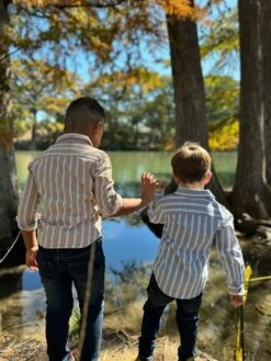 ATWOOD Beige/White Stripe Woven Shirt -Me & Henry HB1395C HB1394K 1