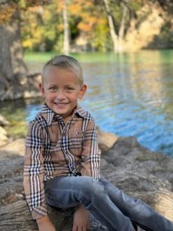 ATWOOD Brown/Black/Red Plaid Woven Shirt -Me & Henry HB1395F 2