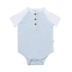 LEAGUE Blue/White Striped Raglan Onesie