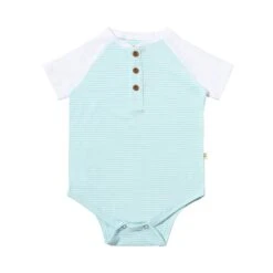 LEAGUE Sky/White Striped Raglan Onesie