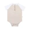 LEAGUE Beige/White Striped Raglan Onesie