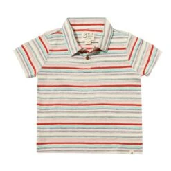 ADMIRAL Pink/Aqua Stripe Polo