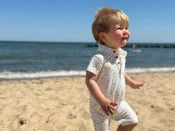 DRIFT Beige/Blue Fish Printed Polo Romper 7 DRIFT Beige/Blue Fish Printed Polo Romper -Me & Henry HB1411D 1