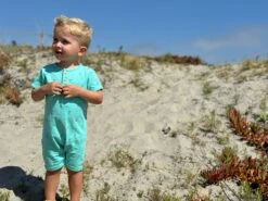 MARTINGALE Aqua Henry Print Henley Romper -Me & Henry HB1413N 1