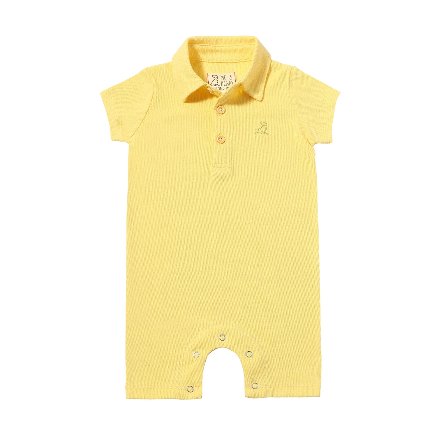 DRIFT Lemon Pique Polo Romper 1 DRIFT Lemon Pique Polo Romper