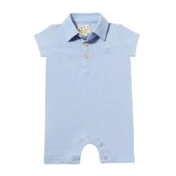 DRIFT Blue Pique Polo Romper
