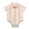HELFORD Coral/White Stripe Woven Onesie