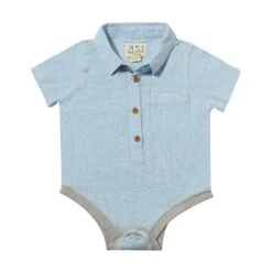 HELFORD Blue Woven Onesie