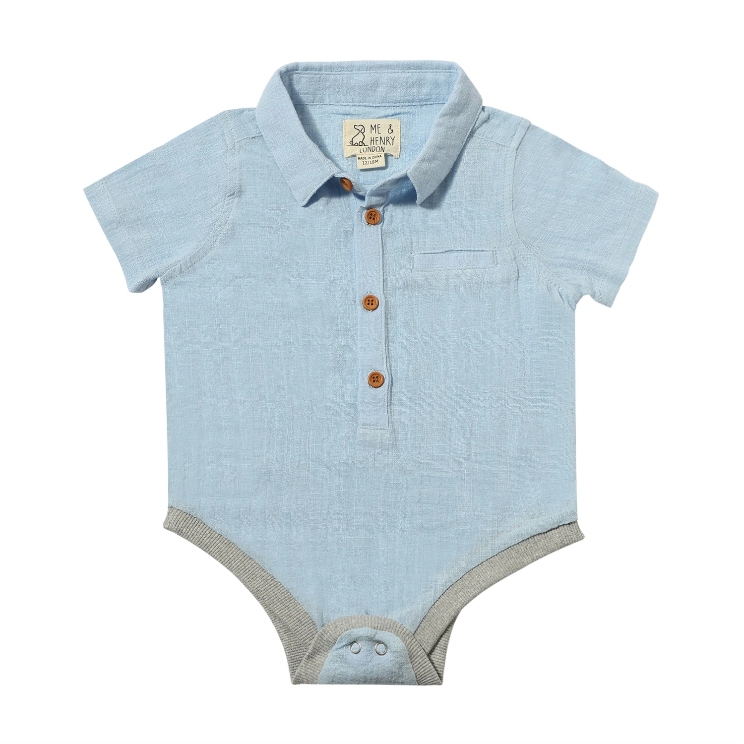 HELFORD Blue Woven Onesie 1 HELFORD Blue Woven Onesie