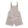 GALLEON Beige/White Seersucker Stripe Woven Buckled Overalls