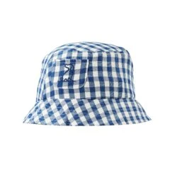 FISHERMAN Navy/White Plaid Woven Bucket Hat