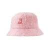 FISHERMAN Red/White Stripe Seersucker Woven Bucket Hat