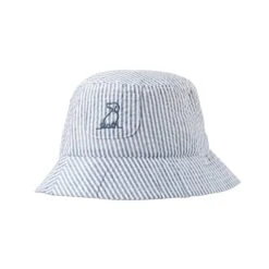 FISHERMAN Royal/White Stripe Seersucker Woven Bucket Hat