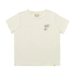 MARINE White Palm Tree Embroidered Tee